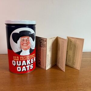 Vintage 1982 Limited Edition Quaker‎ Oats Old Fashioned Recipe Tin Can
